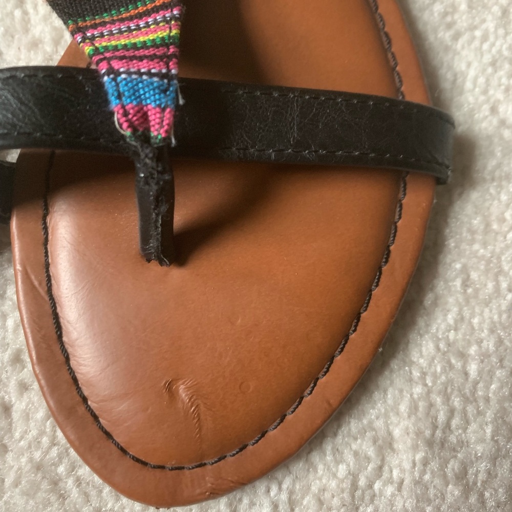 Striped sandals with buckle detail💓🖤💙 - Picture 6 of 8